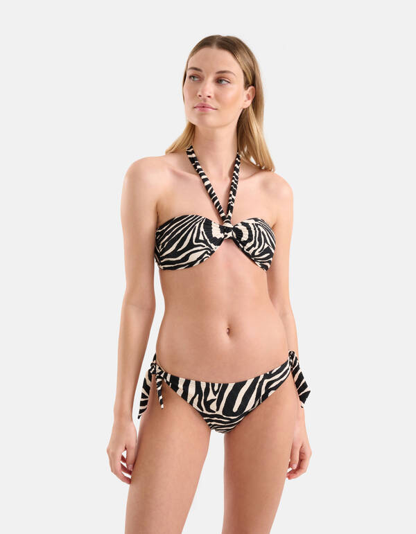 Zebra Print Bikini Bottom Schwarz/Weiß SHOEBY ACCESSOIRES