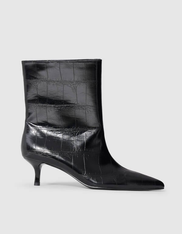 Kroko-Stiefel Schwarz SHOEBY SHOES