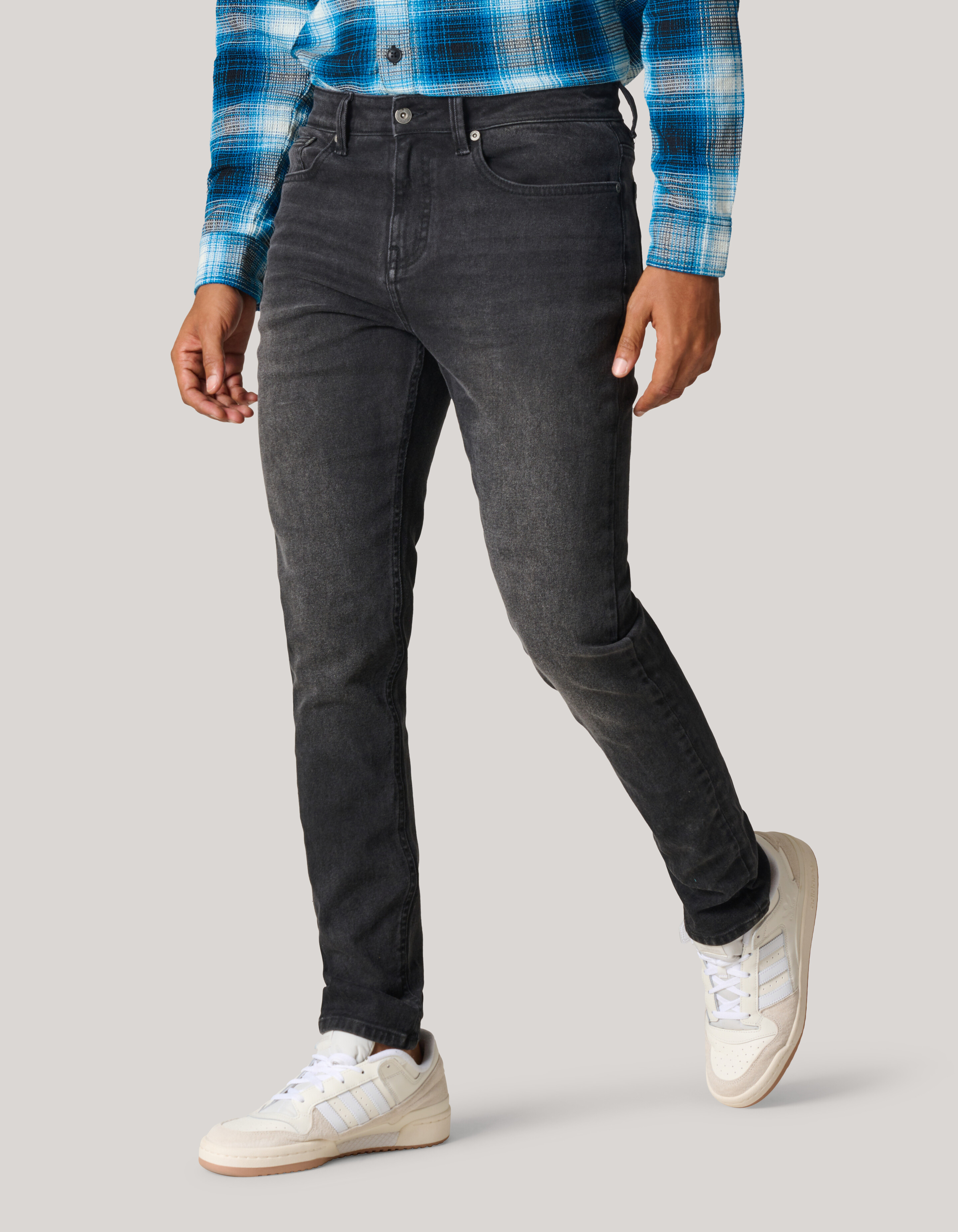 Washed Tapered Jeans Zwart L32 SHOEBY MEN