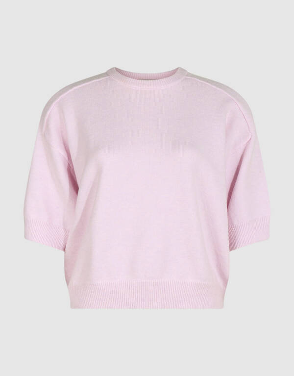 Kurz&auml;rmelige Strickpullover Hellrosa By Mieke SHOEBY WOMEN