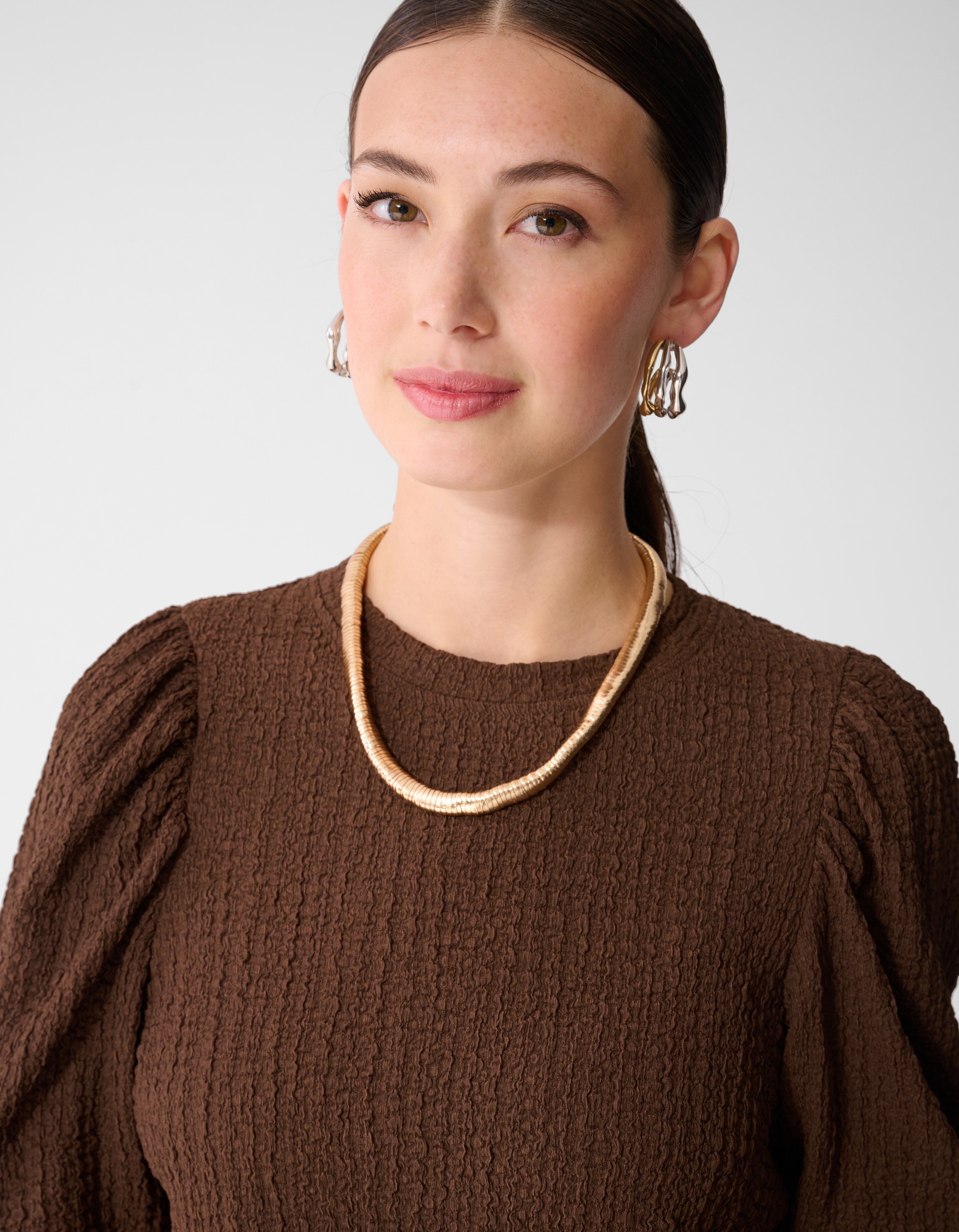 Knitter-Top Ballon Braun SHOEBY WOMEN