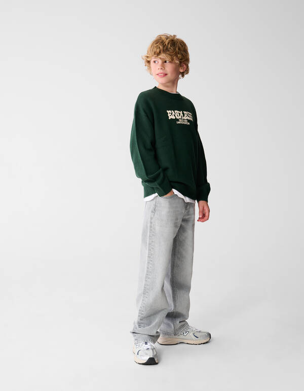 Endloser Strickpullover Dunkelgrün SHOEBY BOYS