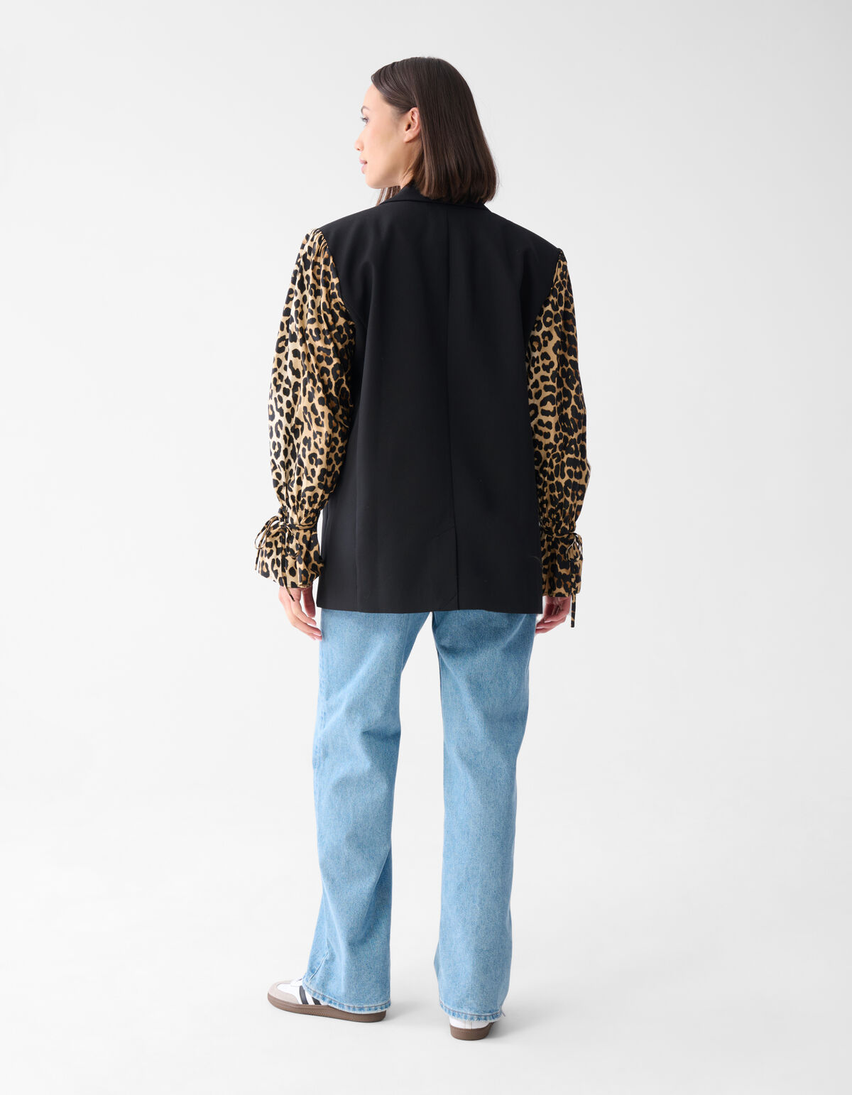 Leopard Popeline Blazer Schwarz SHOEBY WOMEN