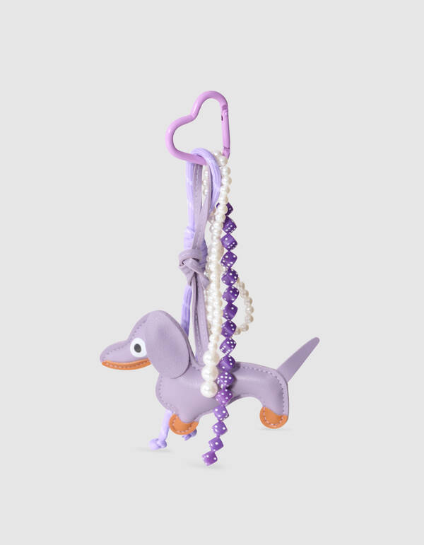 Lustiger Hund Schl&uuml;sselanh&auml;nger Lila SHOEBY ACCESSOIRES