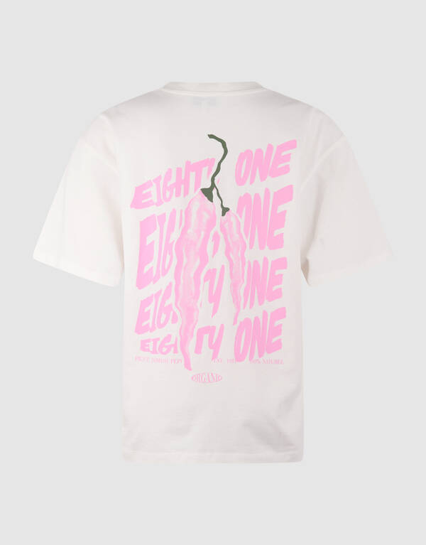 Pepper Artwork T-Shirt Gebrochen Wei&szlig; SHOEBY WOMEN