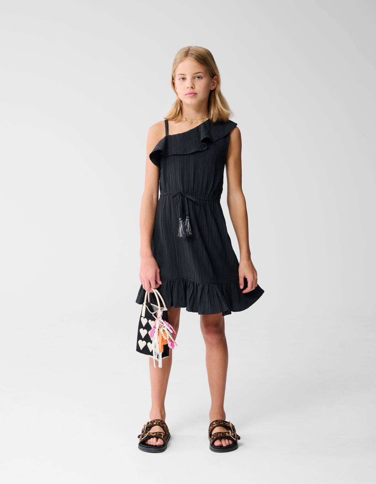 One Shoulder Kleid Dunkelgrau SHOEBY GIRLS