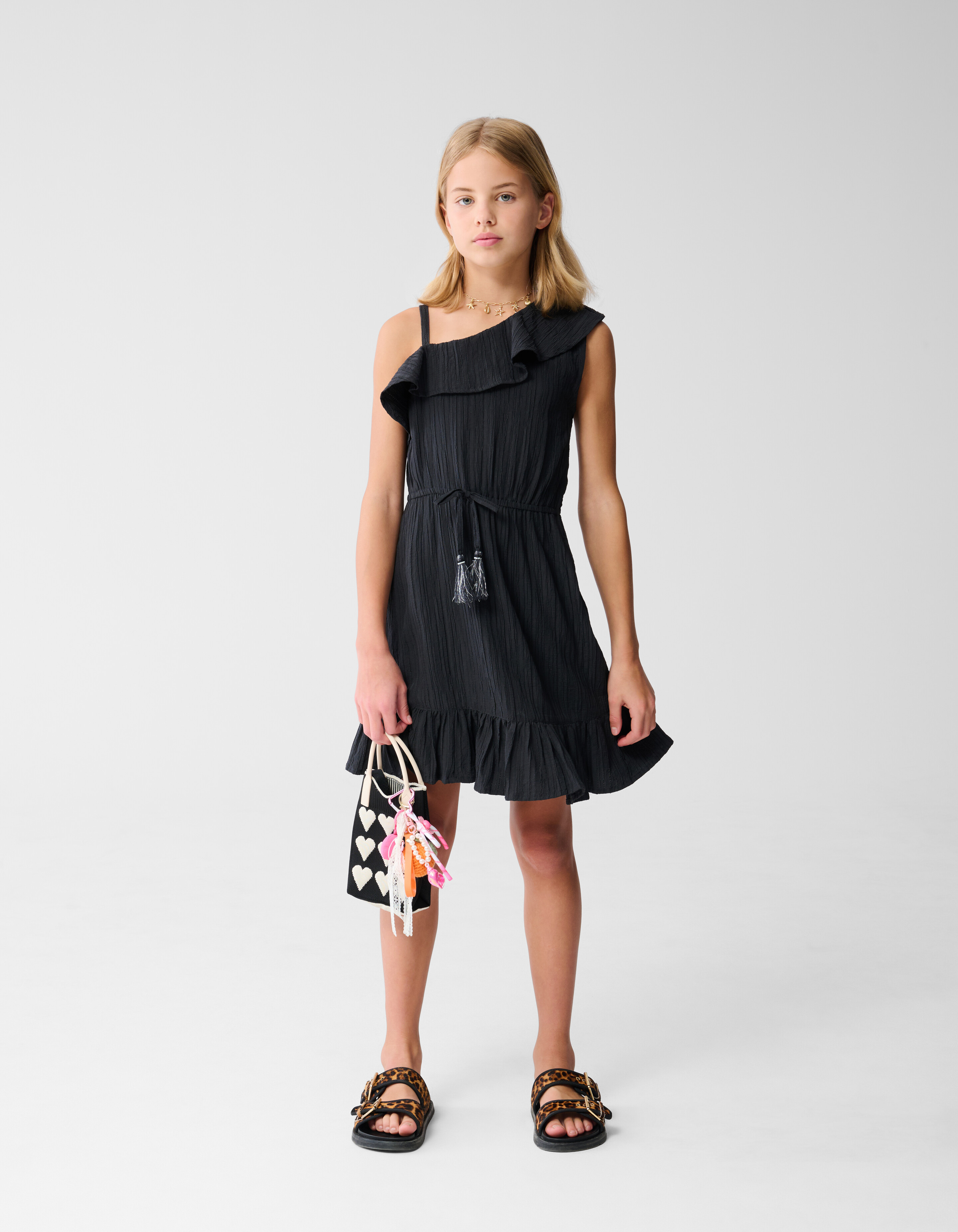 One Shoulder Kleid Dunkelgrau SHOEBY GIRLS