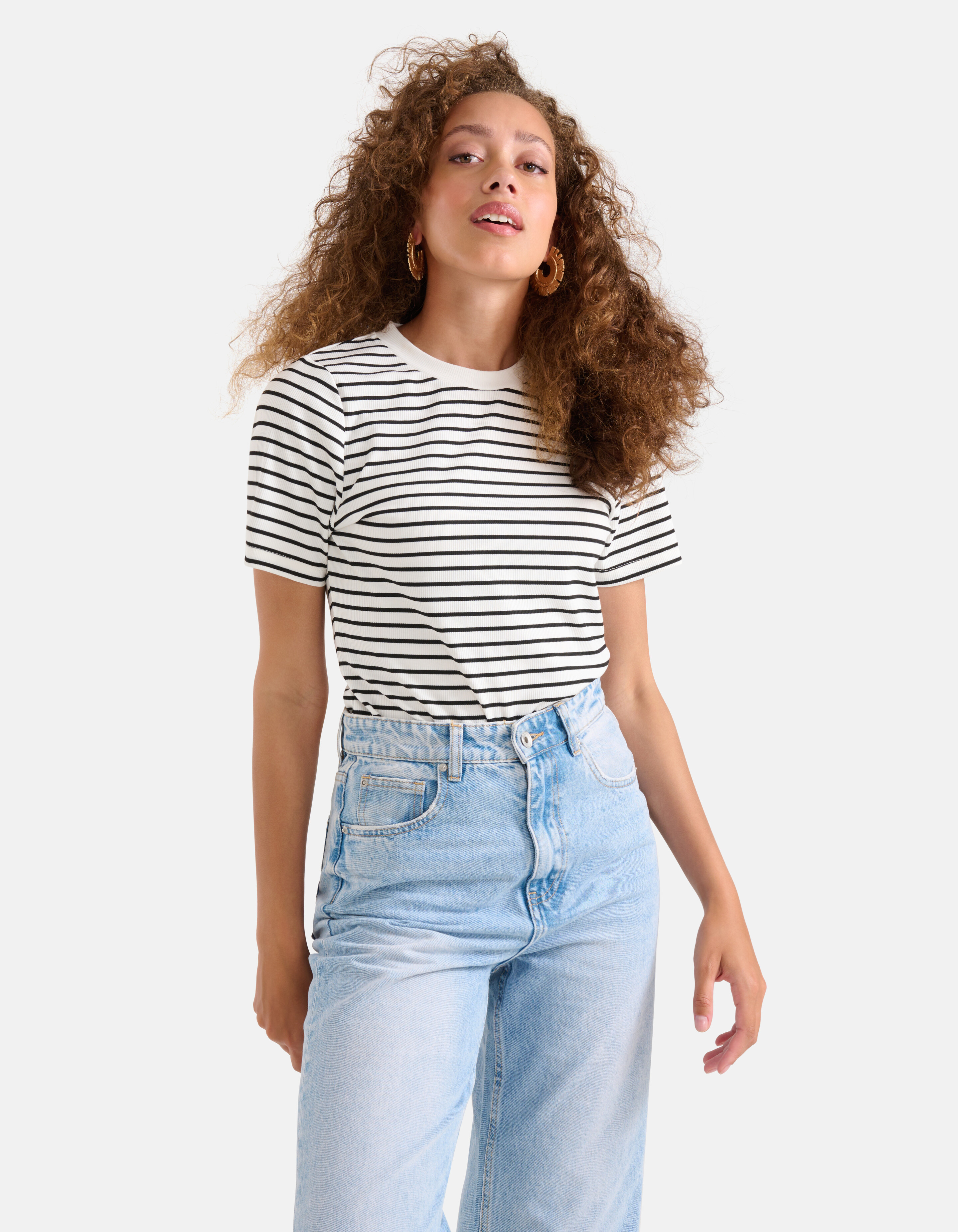 Gestreiftes Top Schwarz/Weiß SHOEBY WOMEN