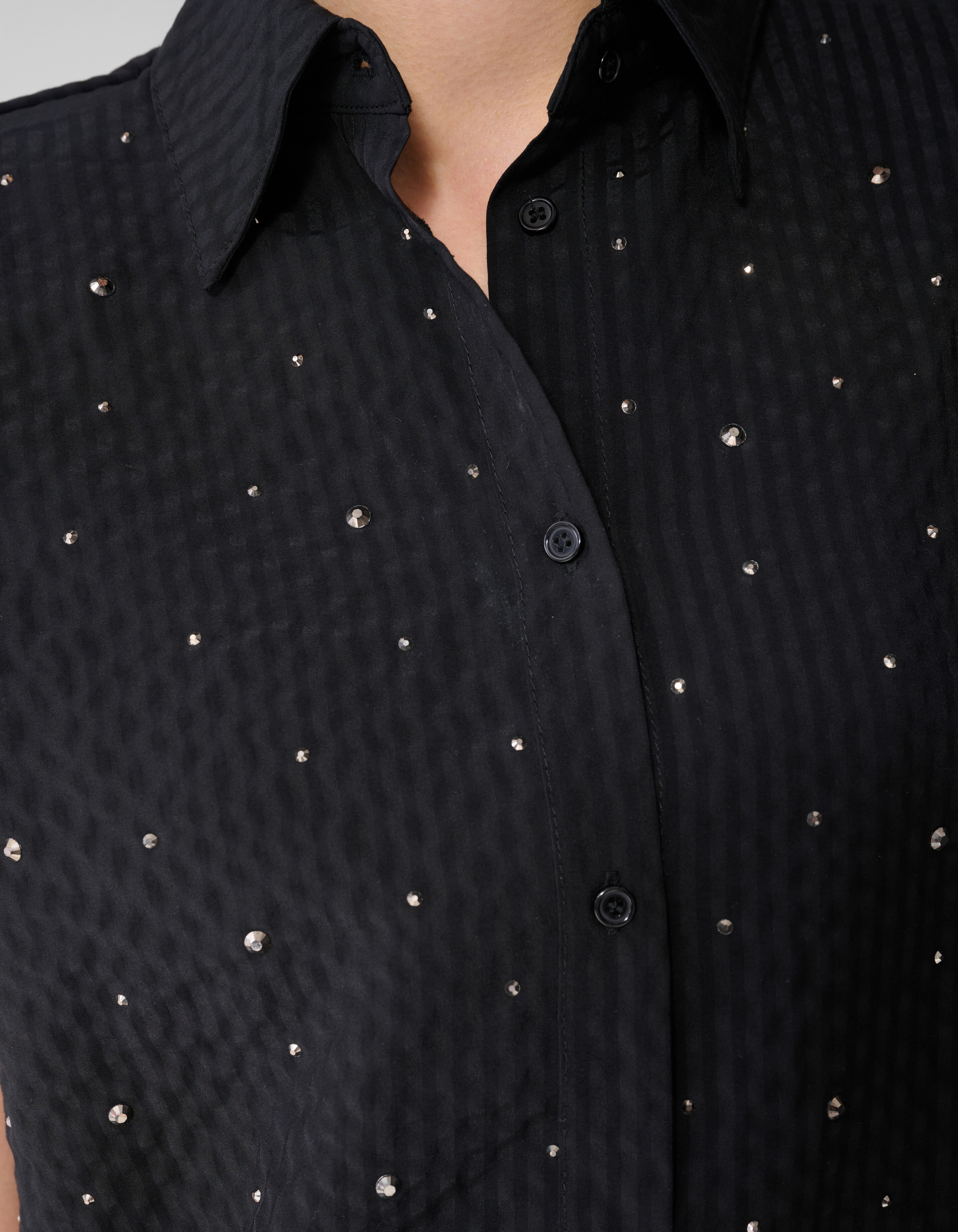 Strass-Streifenbluse Schwarz SHOEBY WOMEN