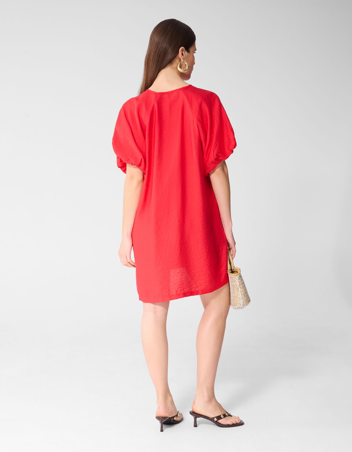 V-Ausschnitt Mini Kleid Rot SHOEBY WOMEN