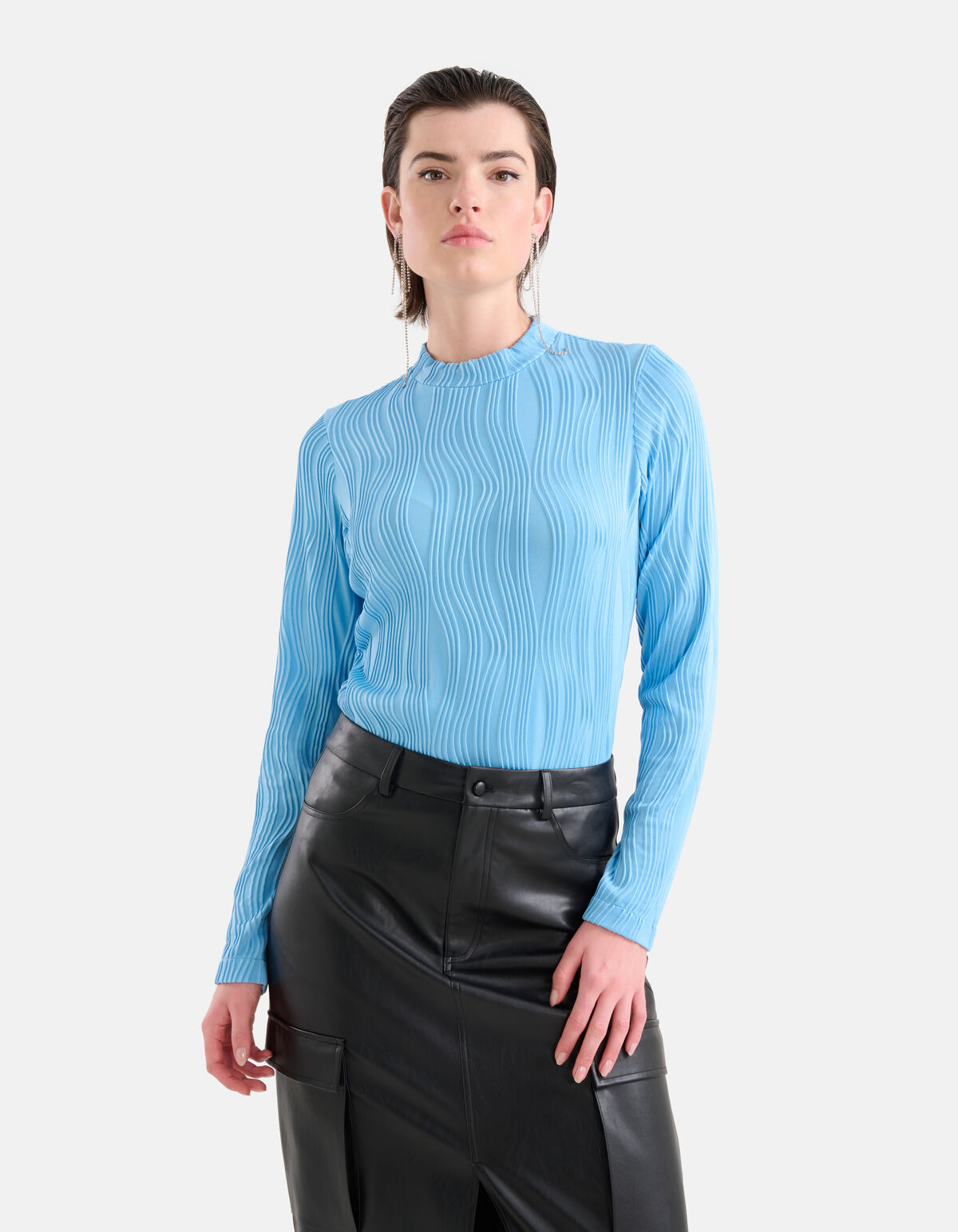 Crinkle Top Blauw SHOEBY WOMEN