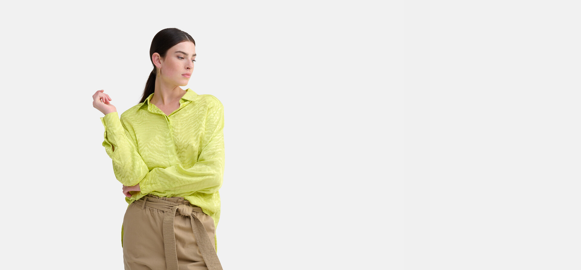 Jacquard Bluse Lime SHOEBY WOMEN