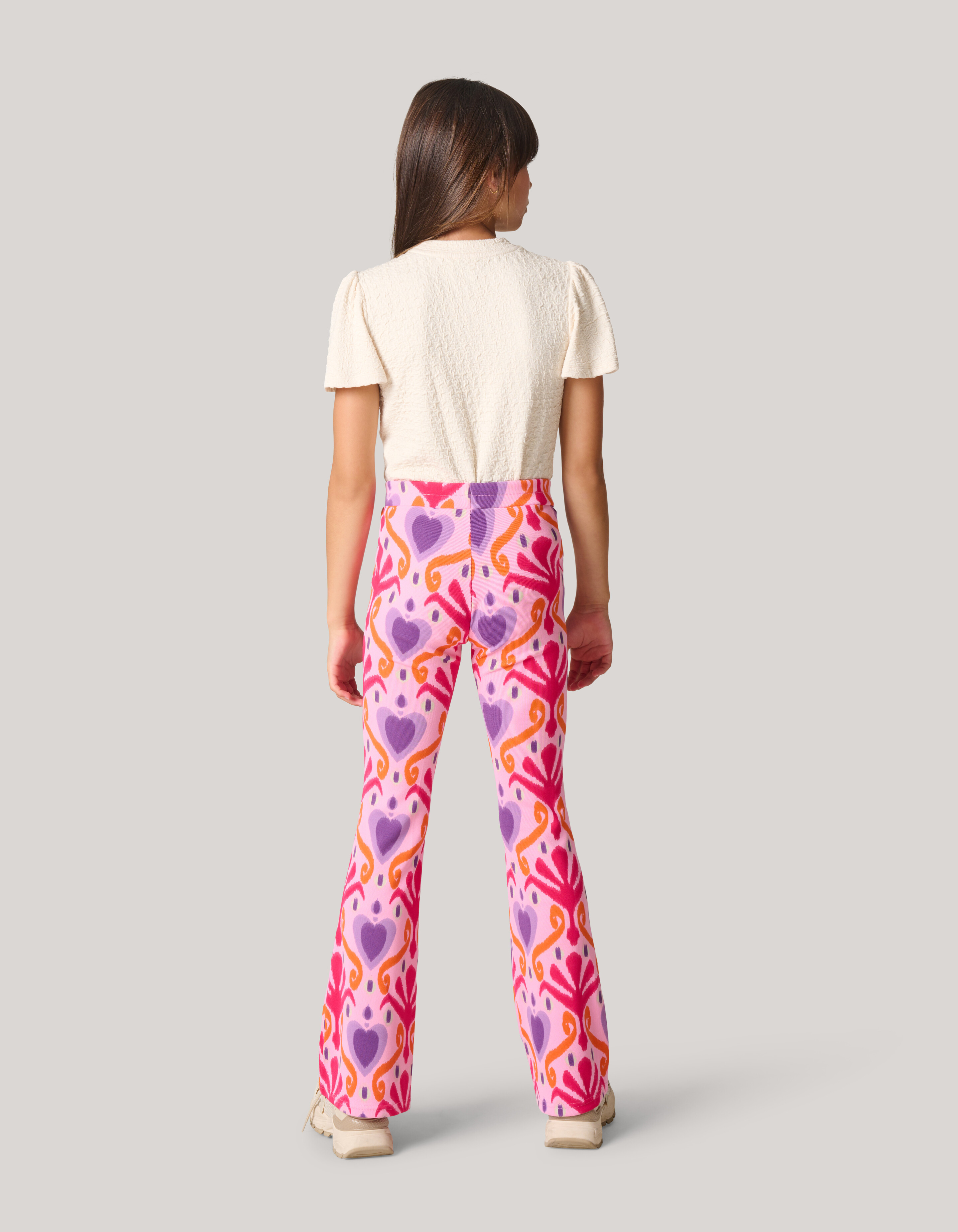 Bedruckte ausgestellte Rippenleggings Roze SHOEBY GIRLS