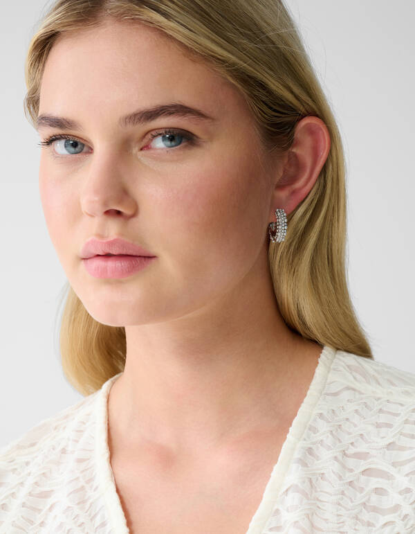 Parel Hoops Ohrringe Silber SHOEBY ACCESSOIRES