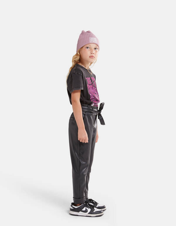 Paperbag-Hose aus veganem Leder SHOEBY GIRLS