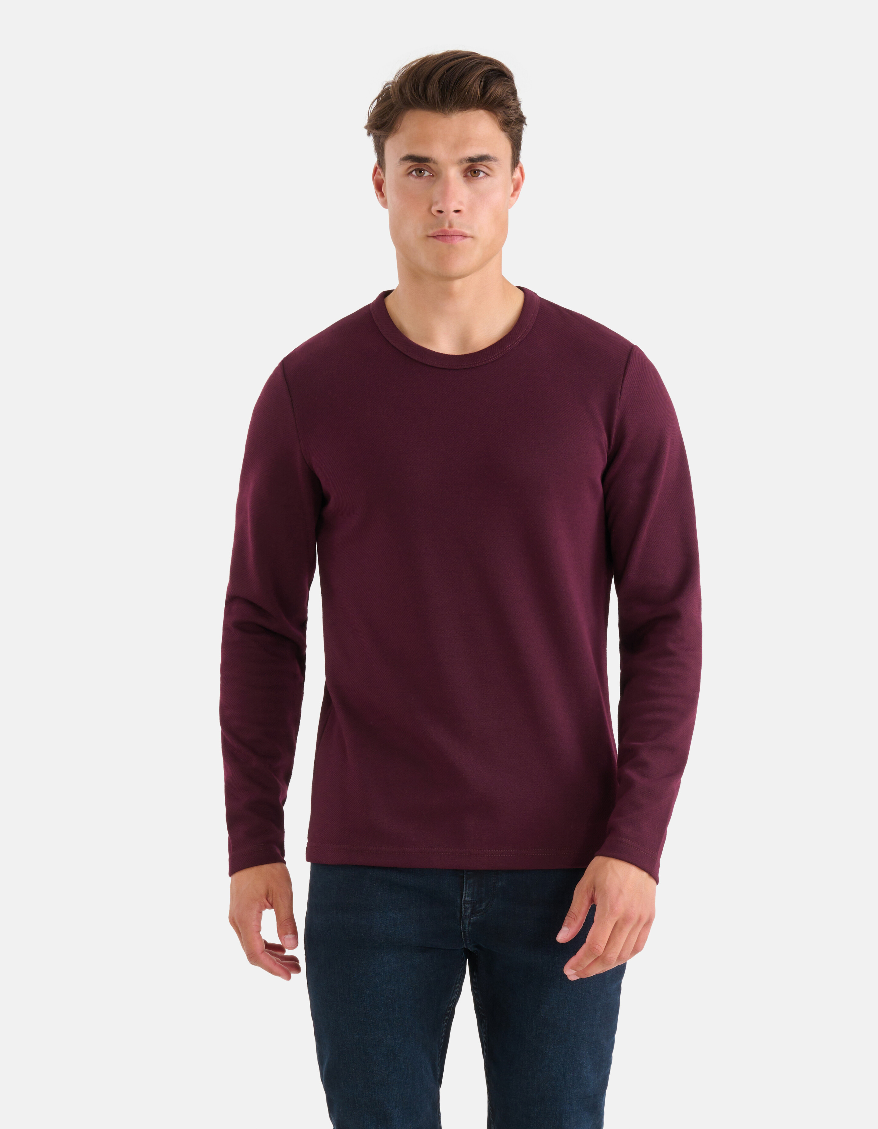 Textur-T-Shirt Bordeaux SHOEBY MEN