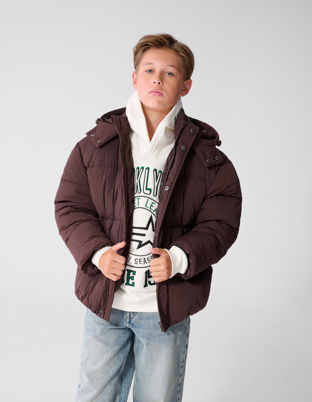 Moderne Steppjacke Dunkelbraun SHOEBY BOYS