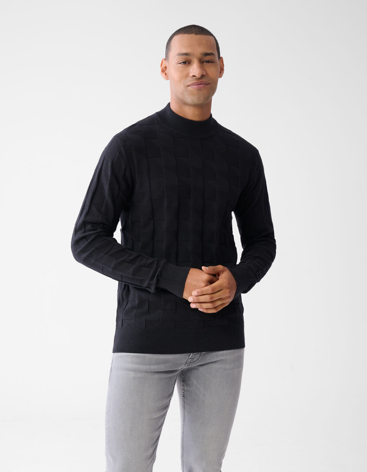 Pied De Poule Pullover Schwarz SHOEBY MEN