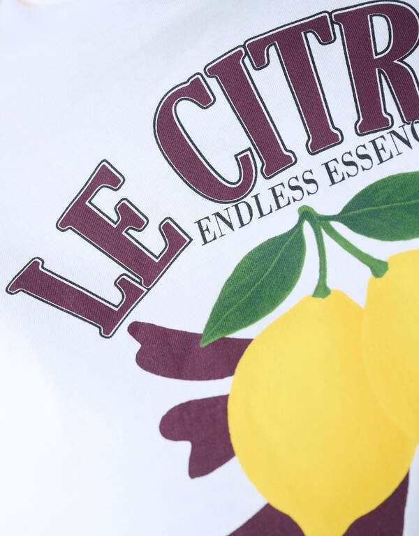 &Uuml;bergr&ouml;&szlig;en-T-Shirt mit Le Citron-Motiv Wit SHOEBY WOMEN