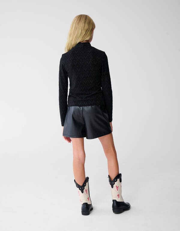 All-Over Herz Oberteil Schwarz SHOEBY GIRLS
