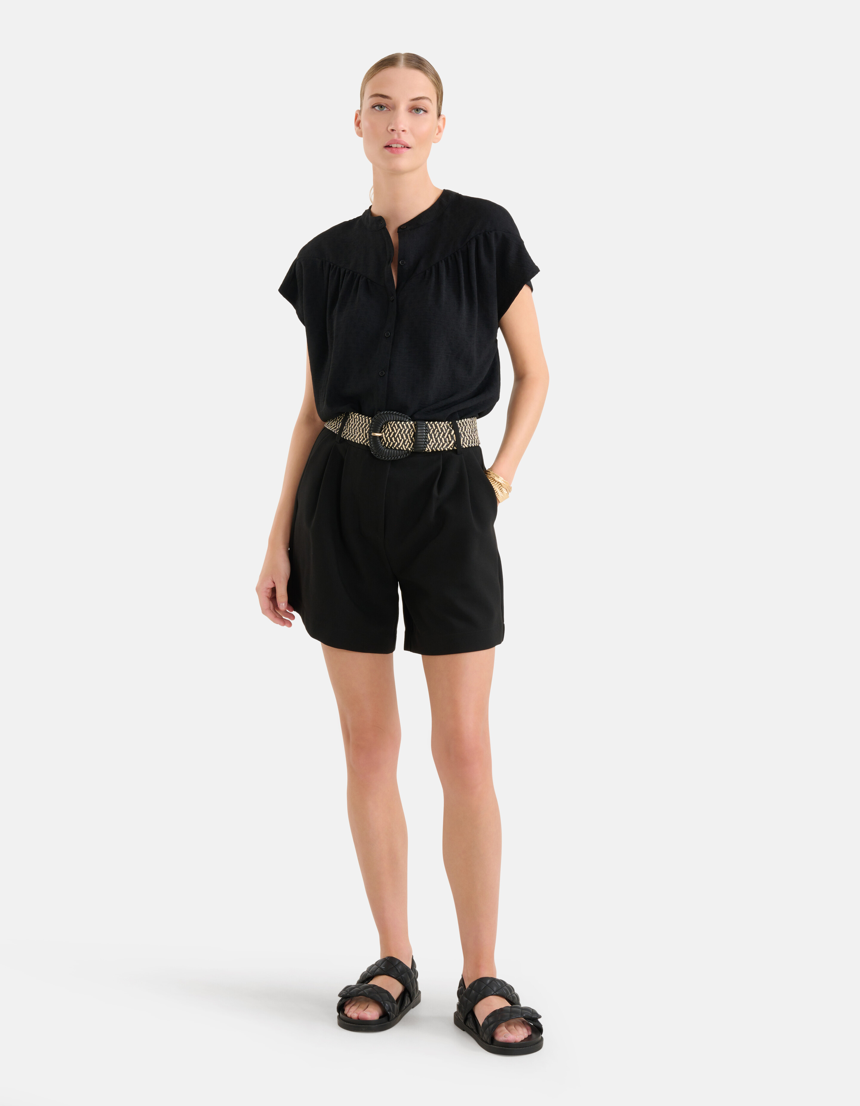 Relaxed Fit Top Zwart SHOEBY WOMEN