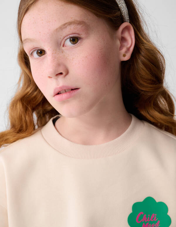 Peper Artwork Pullover Gebrochen Weiß SHOEBY GIRLS