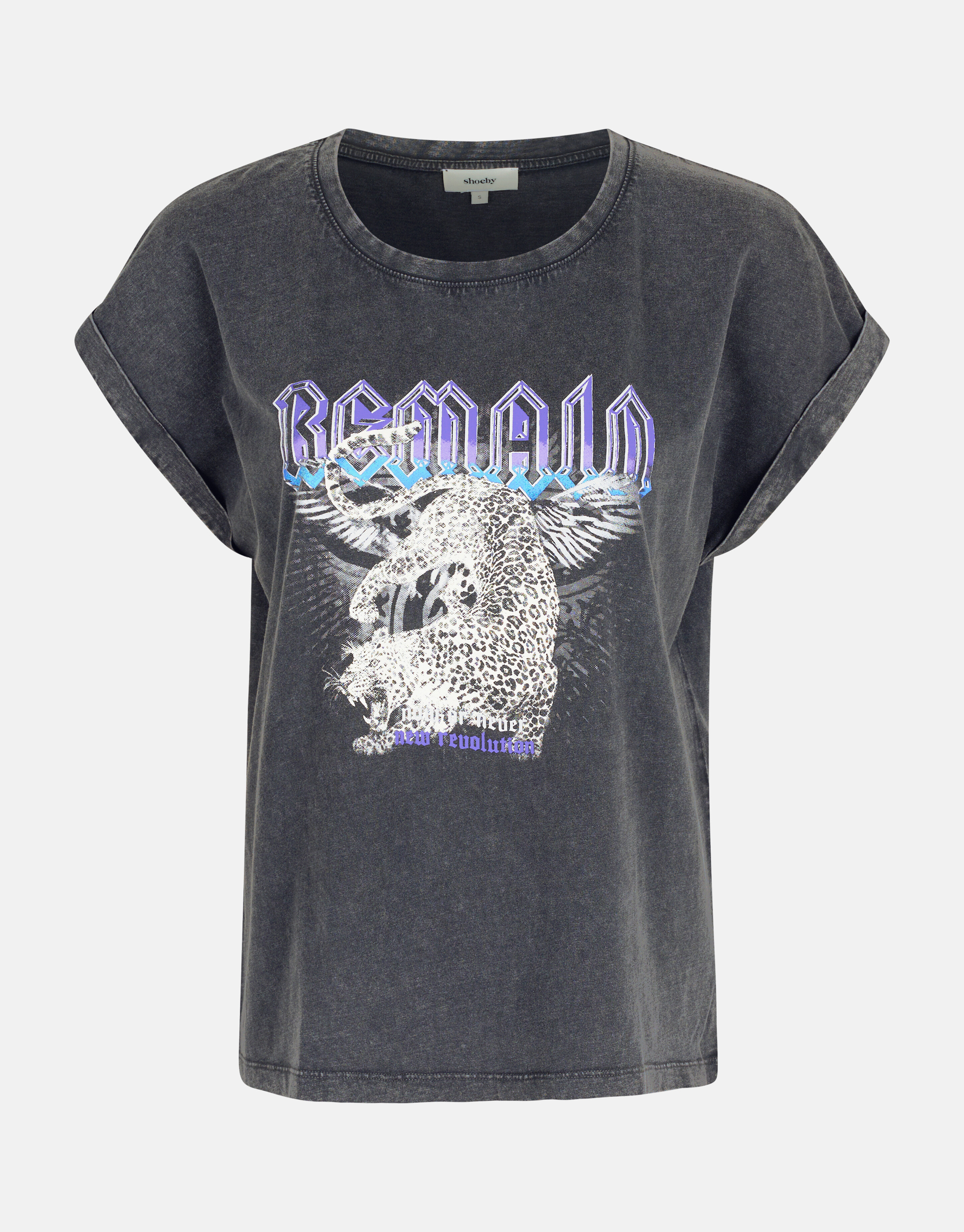 Bedrucktes T-shirt Dunkelgrau SHOEBY WOMEN