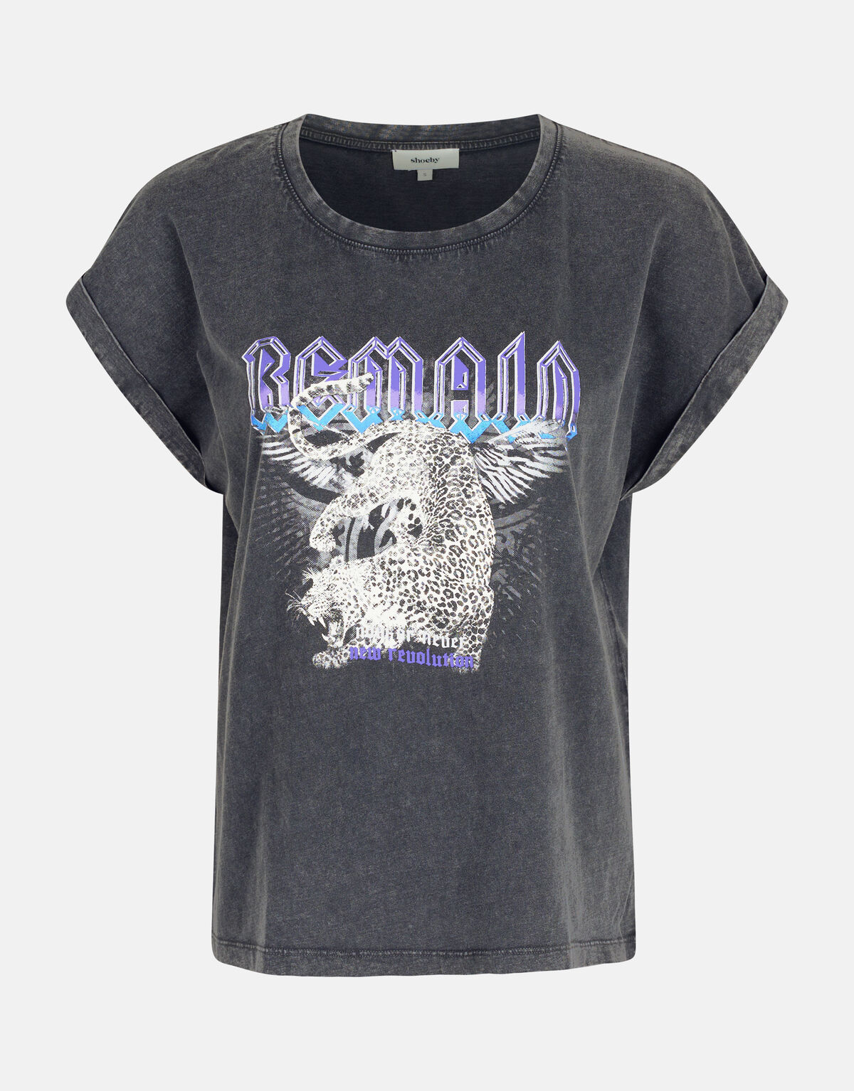 Bedrucktes T-shirt Dunkelgrau SHOEBY WOMEN