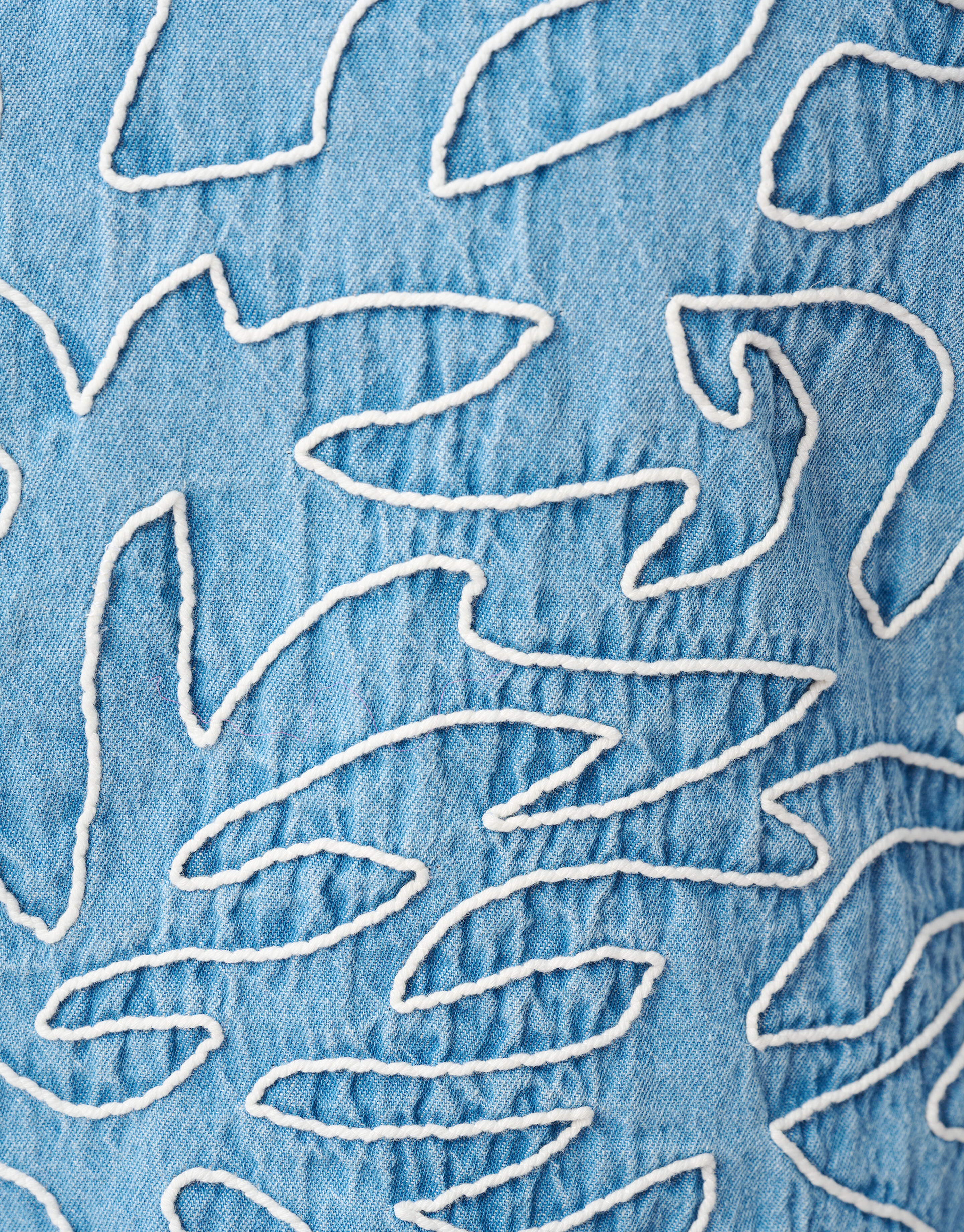 Denim Ruffle Cord Top Blau SHOEBY WOMEN