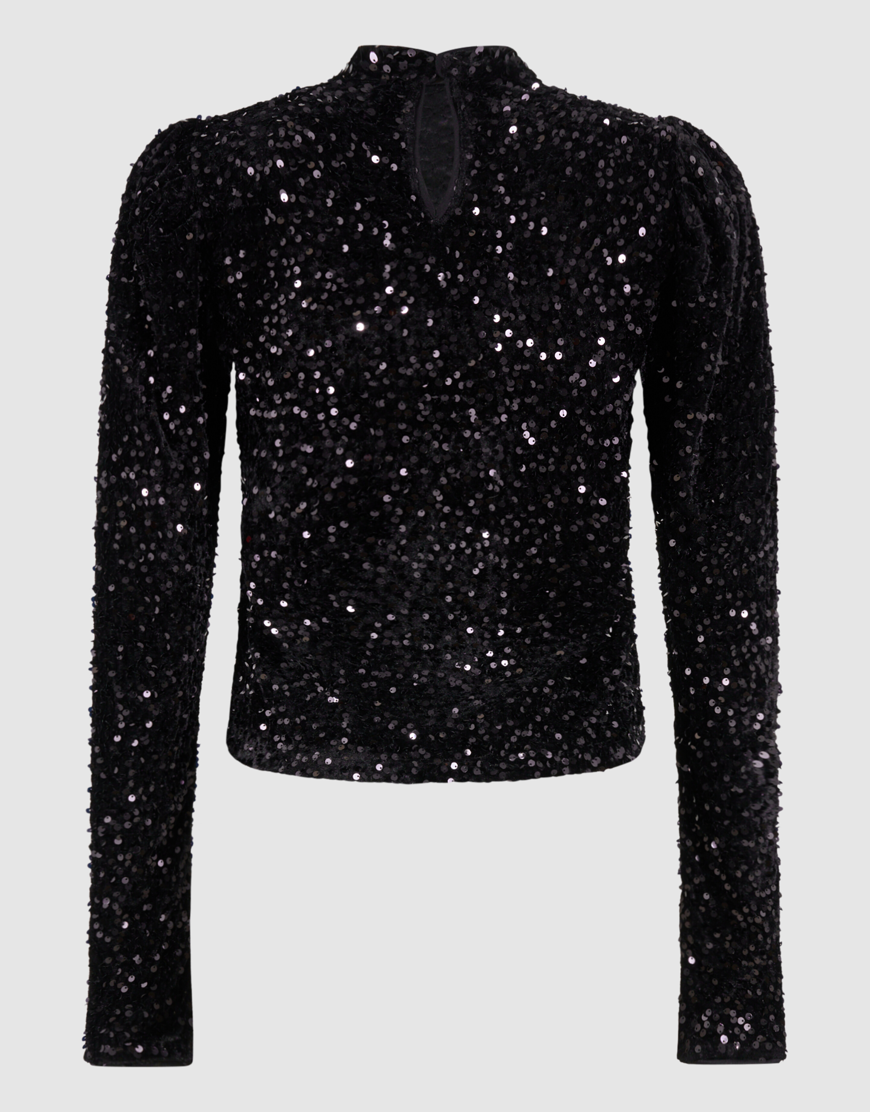 Samtpailletten Top Schwarz SHOEBY WOMEN