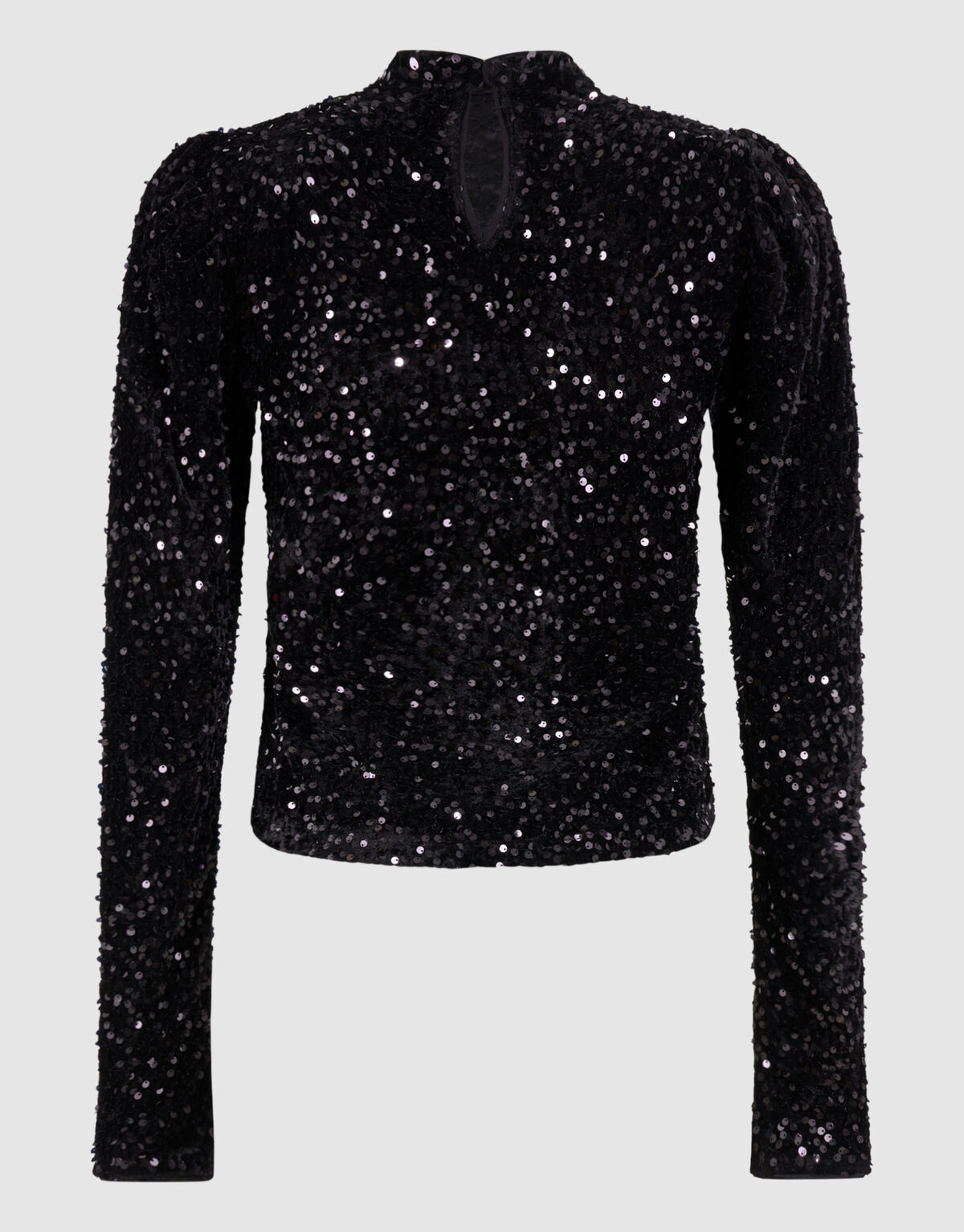 Samtpailletten Top Schwarz SHOEBY WOMEN