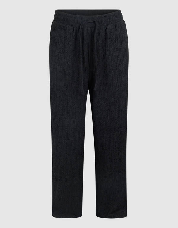 Crinkle Wide Leg Trousers Black SHOEBY WOMEN