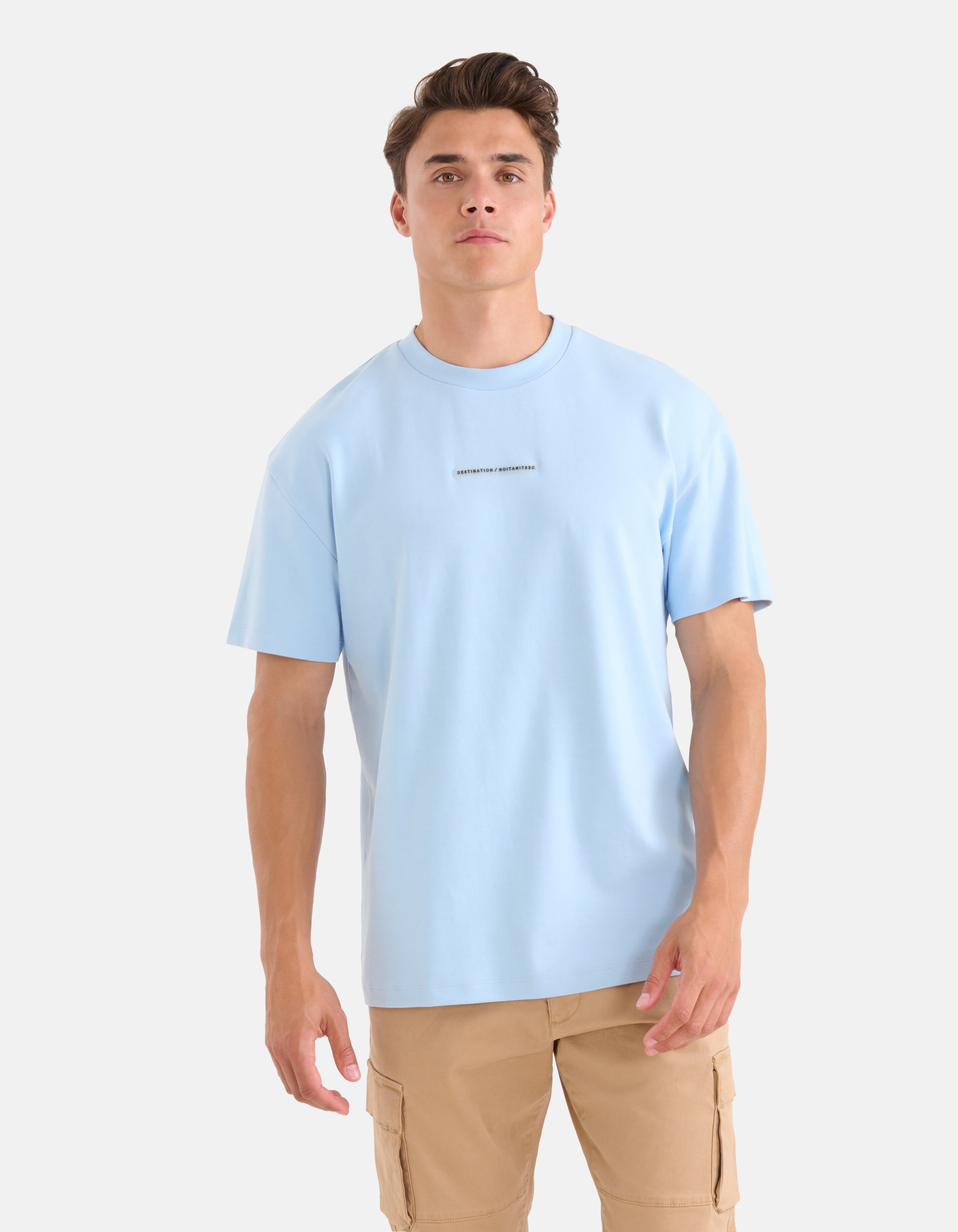 Badge T-shirt Lichtblauw SHOEBY MEN