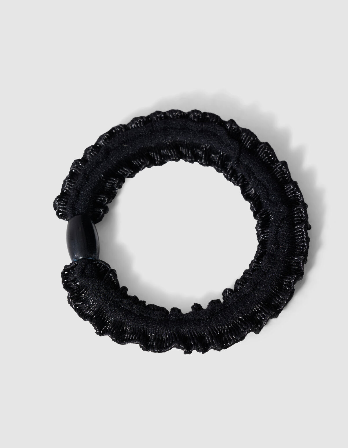 Kleines Haargummi mit R&uuml;schen Schwarz SHOEBY ACCESSOIRES