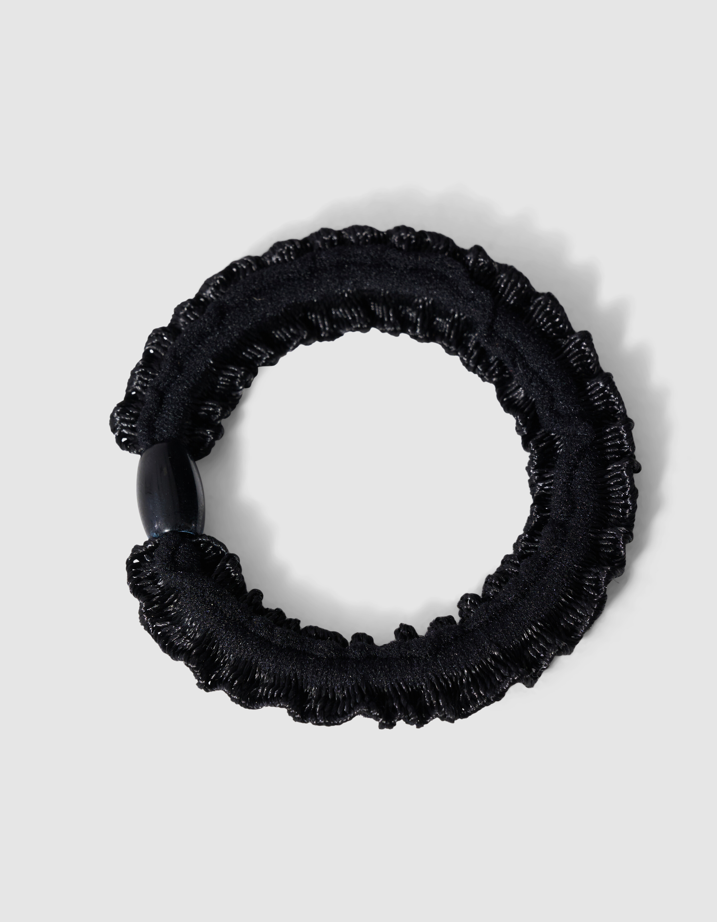 Kleines Haargummi mit R&uuml;schen Schwarz SHOEBY ACCESSOIRES