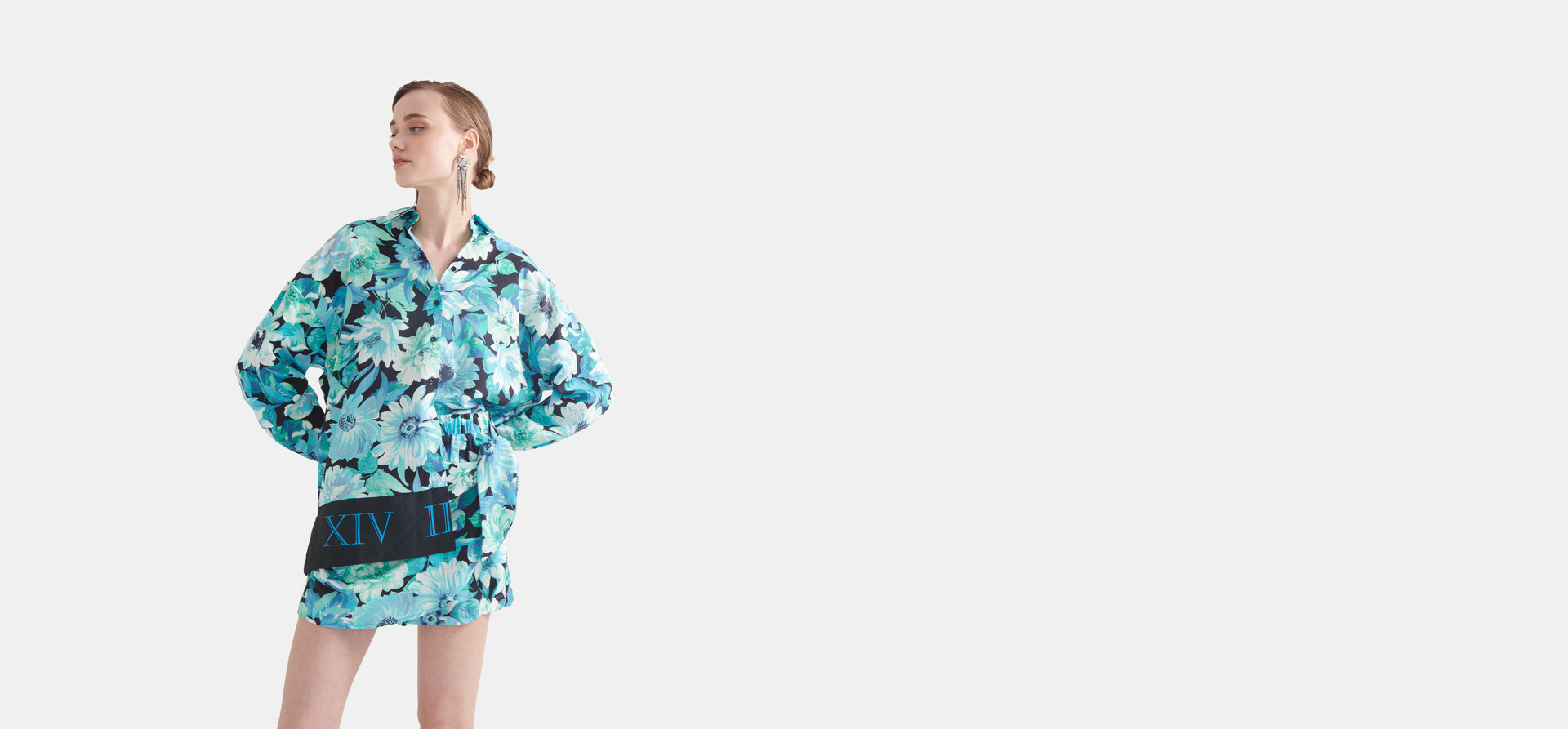 Bluse mit Blumenmuster Blau SHOEBY WOMEN