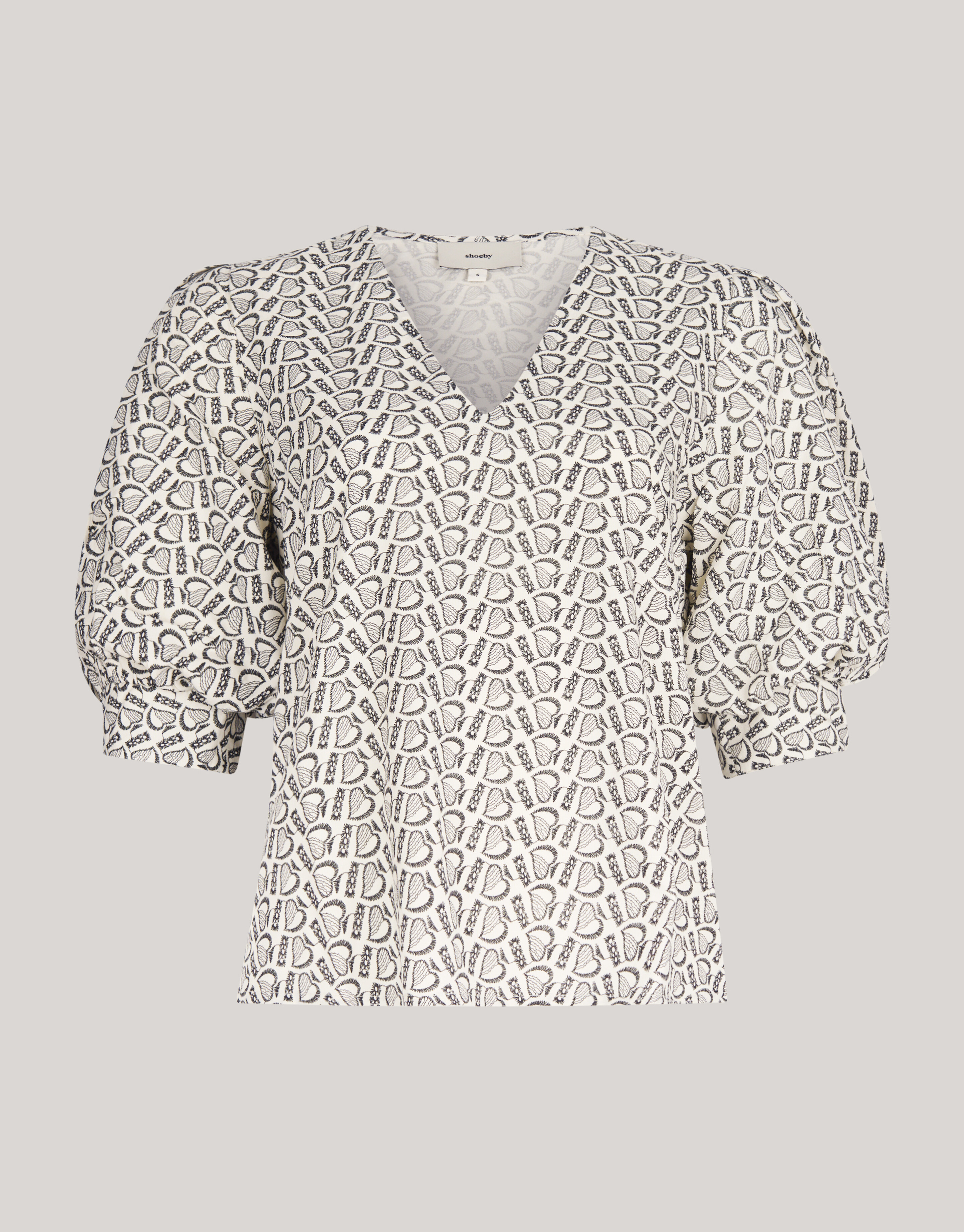 Bedrucktes Herz-Top Wit SHOEBY WOMEN
