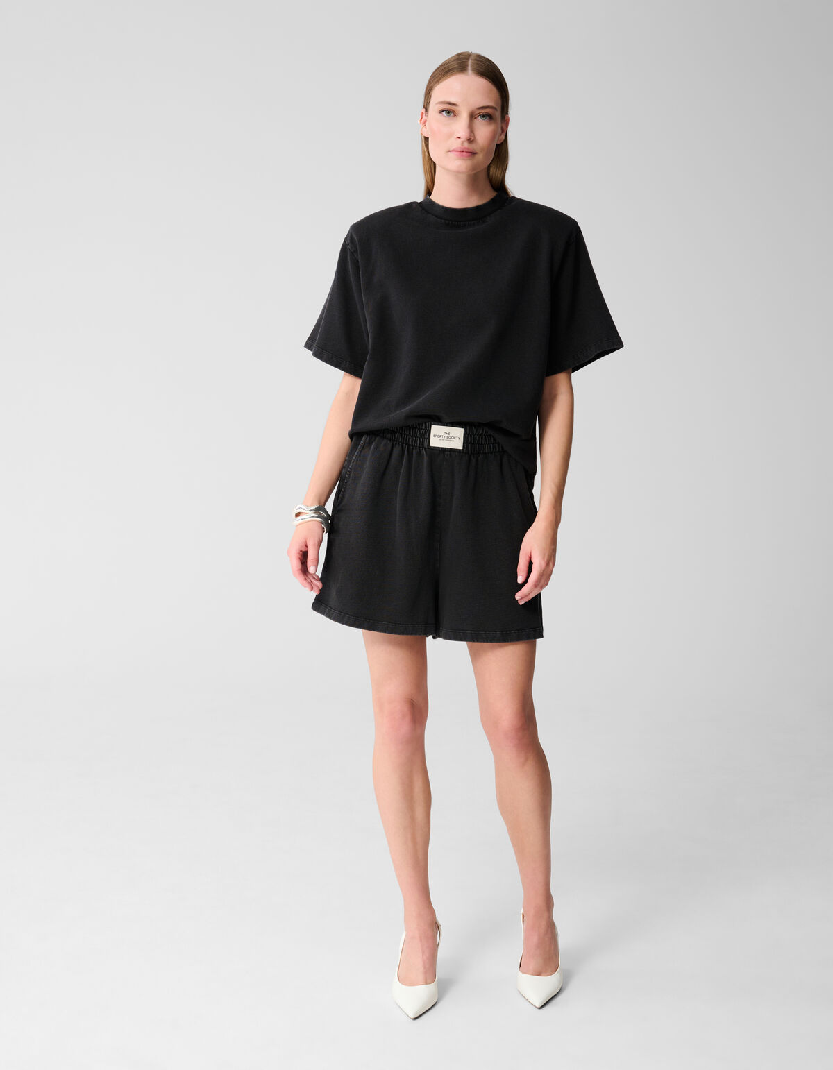 Gewaschene Sweat-Shorts Dunkelgrau SHOEBY WOMEN