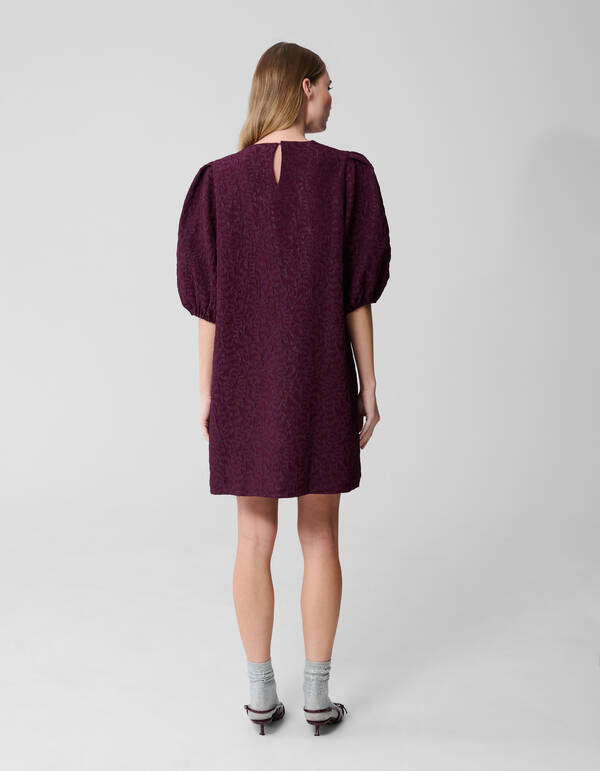 Jacquard Struktur Minikleid Dunkelrot SHOEBY WOMEN