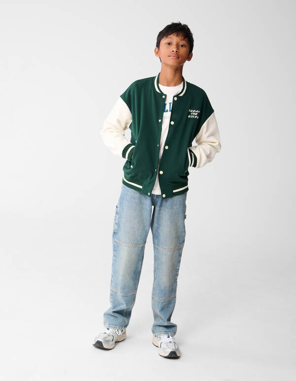 Varsity Bomberjacke Dunkelgr&uuml;n SHOEBY BOYS