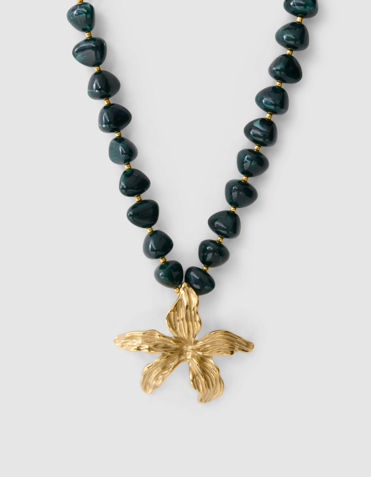 Blumen-Halskette Dunkelgr&uuml;n SHOEBY ACCESSOIRES