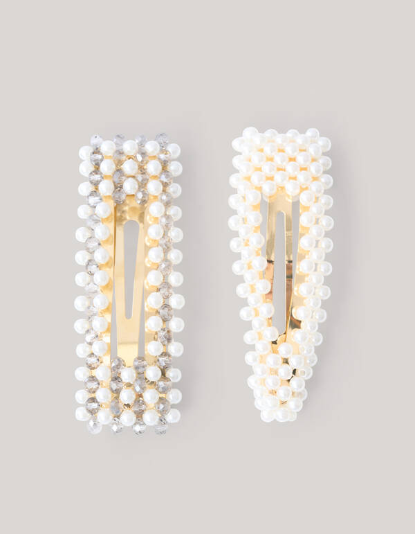 Perlen Haarspange Aus Weiß SHOEBY ACCESSOIRES