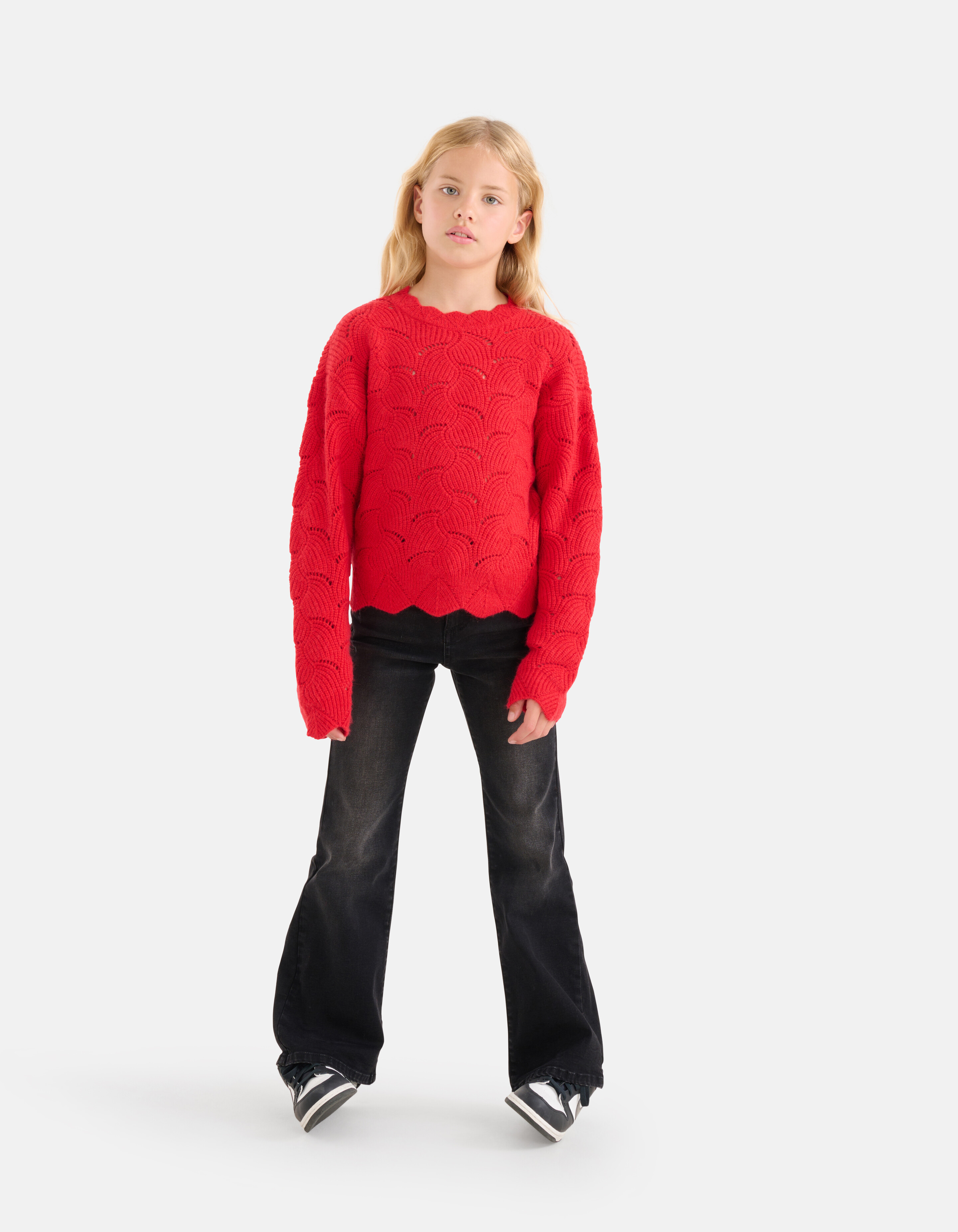 Offen gestrickter Pullover Rot SHOEBY GIRLS