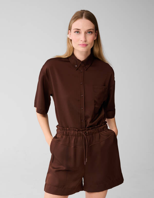 Bluse in Übergröße Dunkelbraun SHOEBY WOMEN