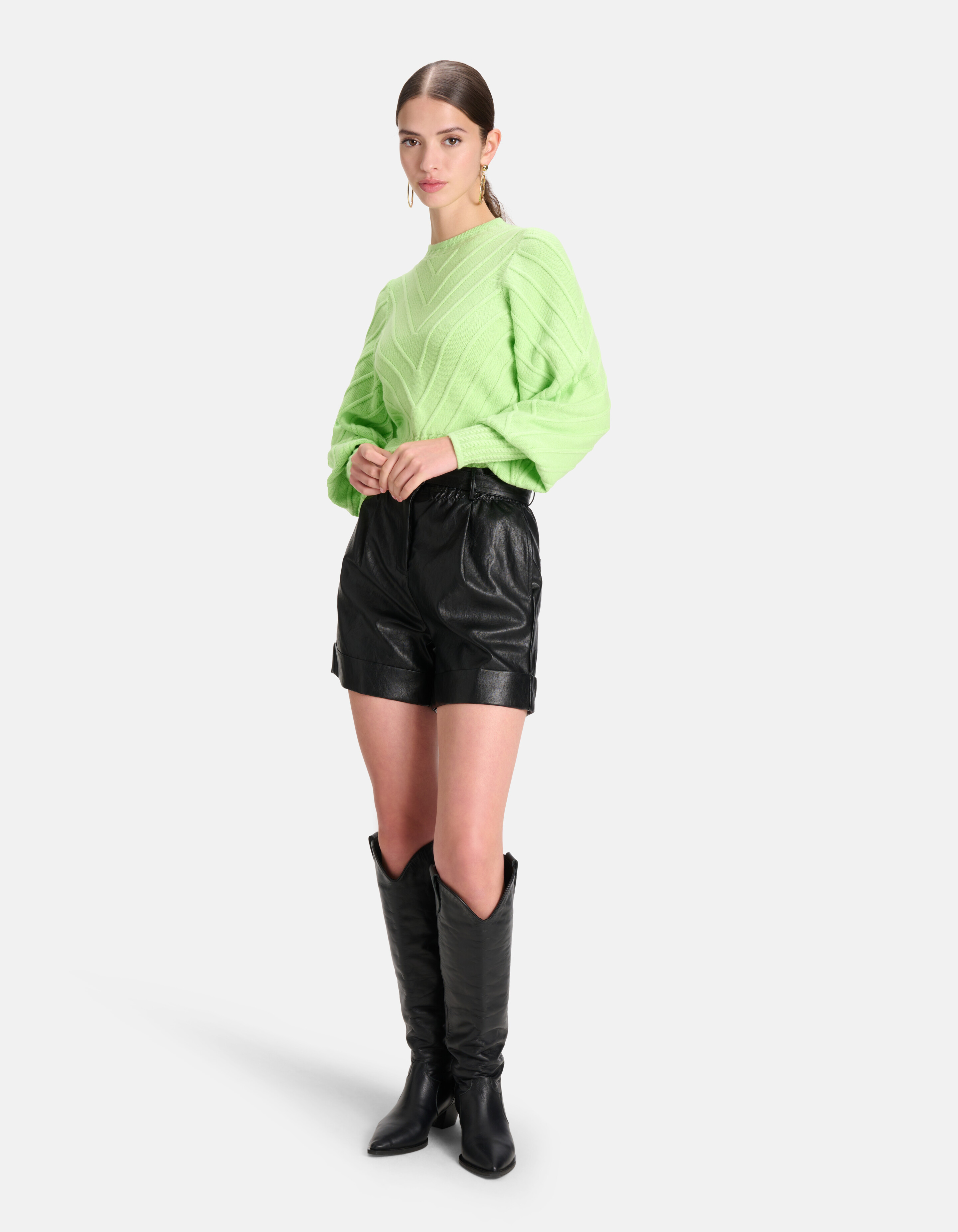 Diagonaler Pullover Lime Green SHOEBY WOMEN