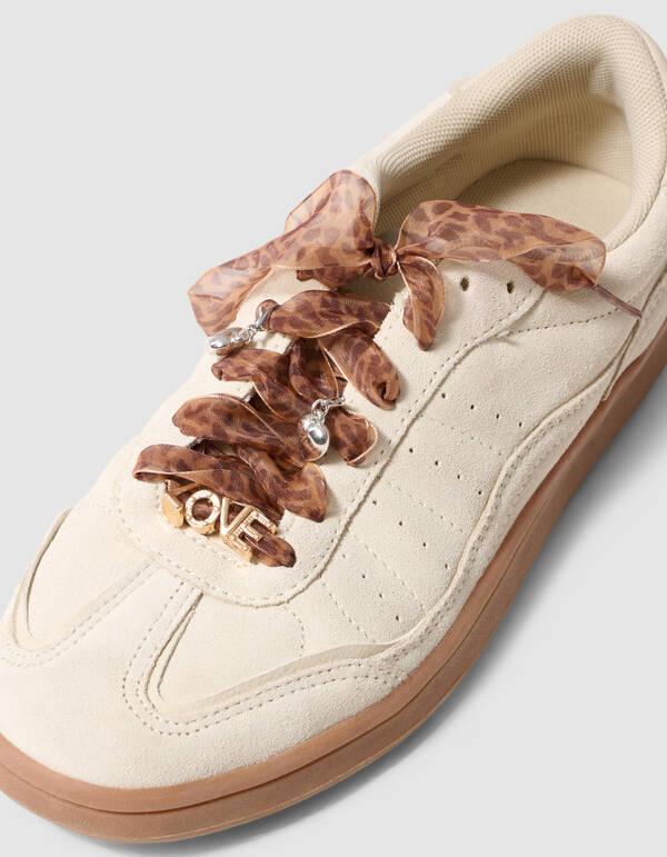 Leopard Schn&uuml;rsenkel Braun SHOEBY ACCESSOIRES