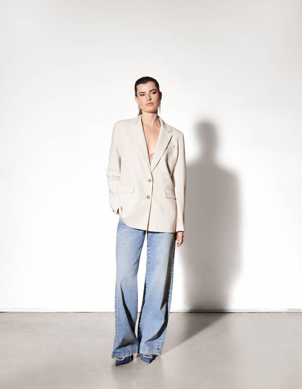 Übergroßer Blazer Off White SHOEBY WOMEN