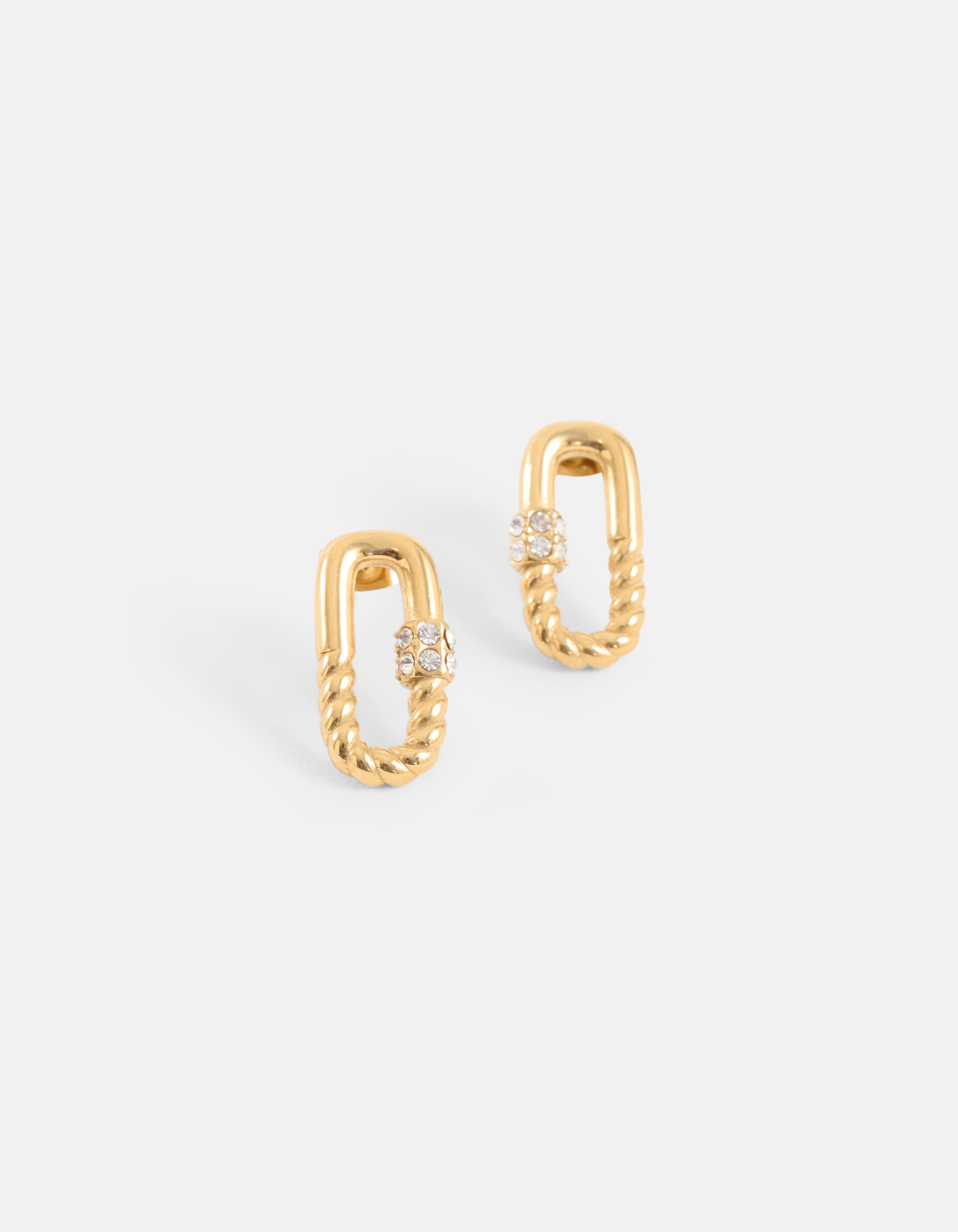 Quadratische Pin-Ohrringe Gold SHOEBY ACCESSOIRES