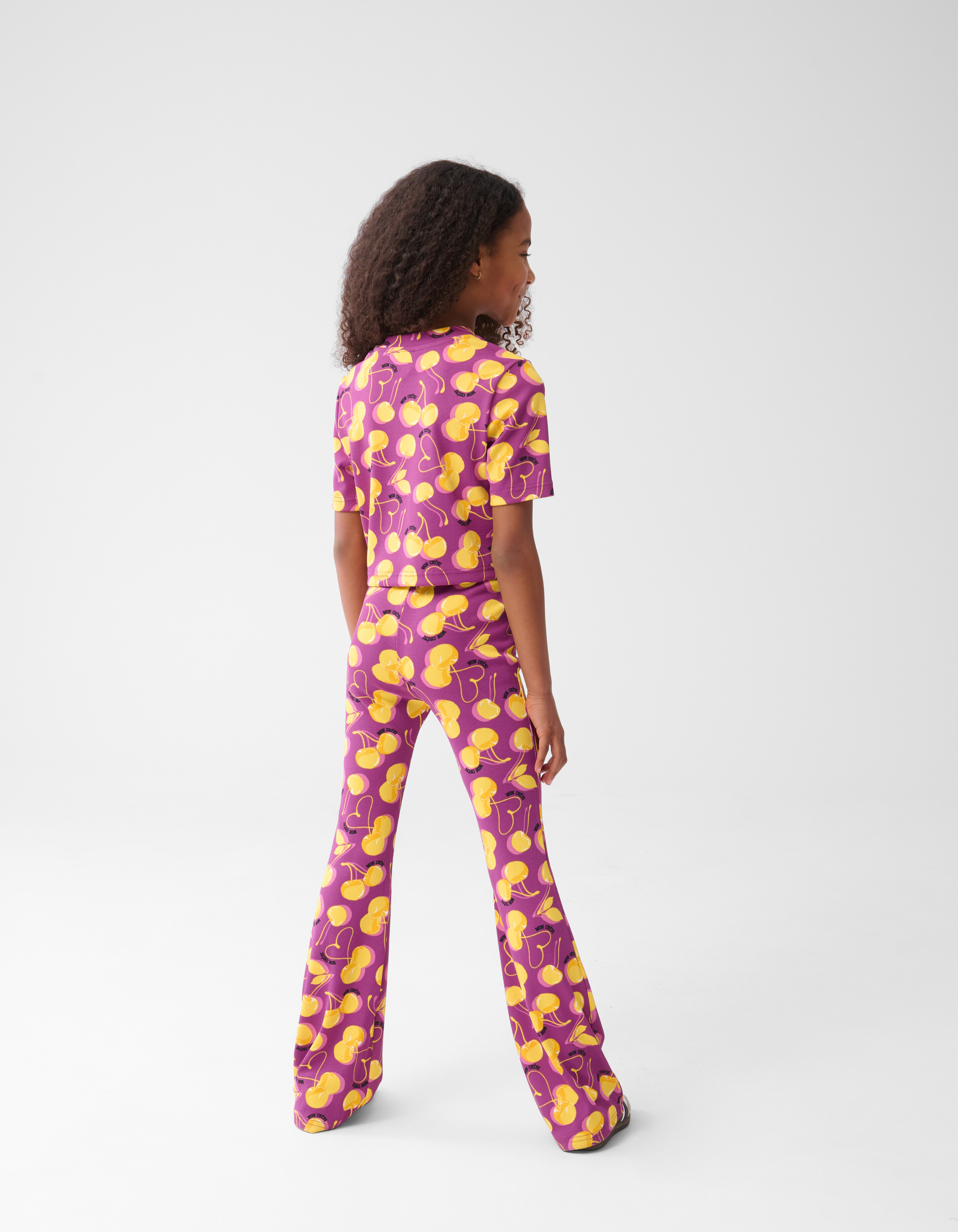 Bedruckte ausgestellte Rippenleggings Dunkelviolet SHOEBY GIRLS