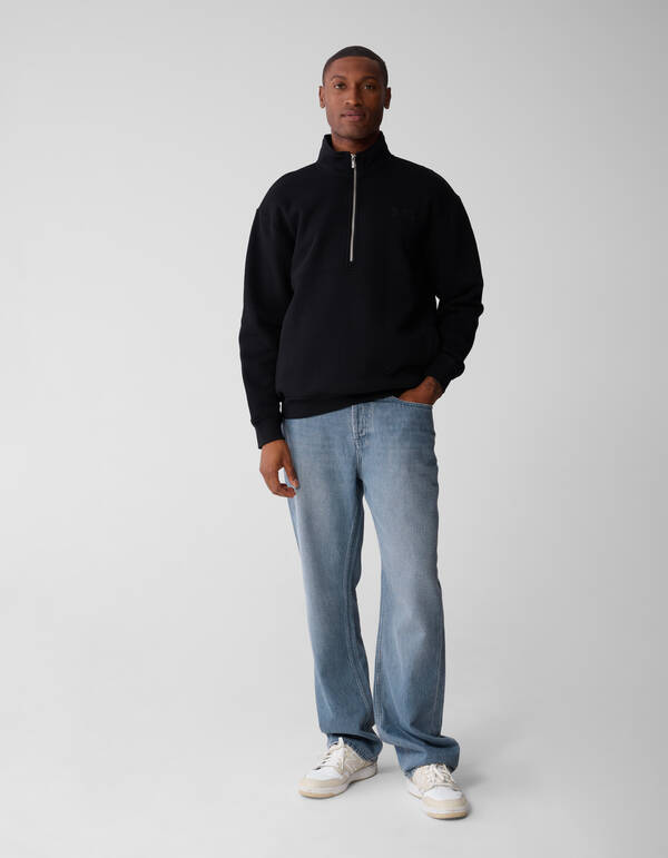 Halbzippullover Schwarz SHOEBY MEN